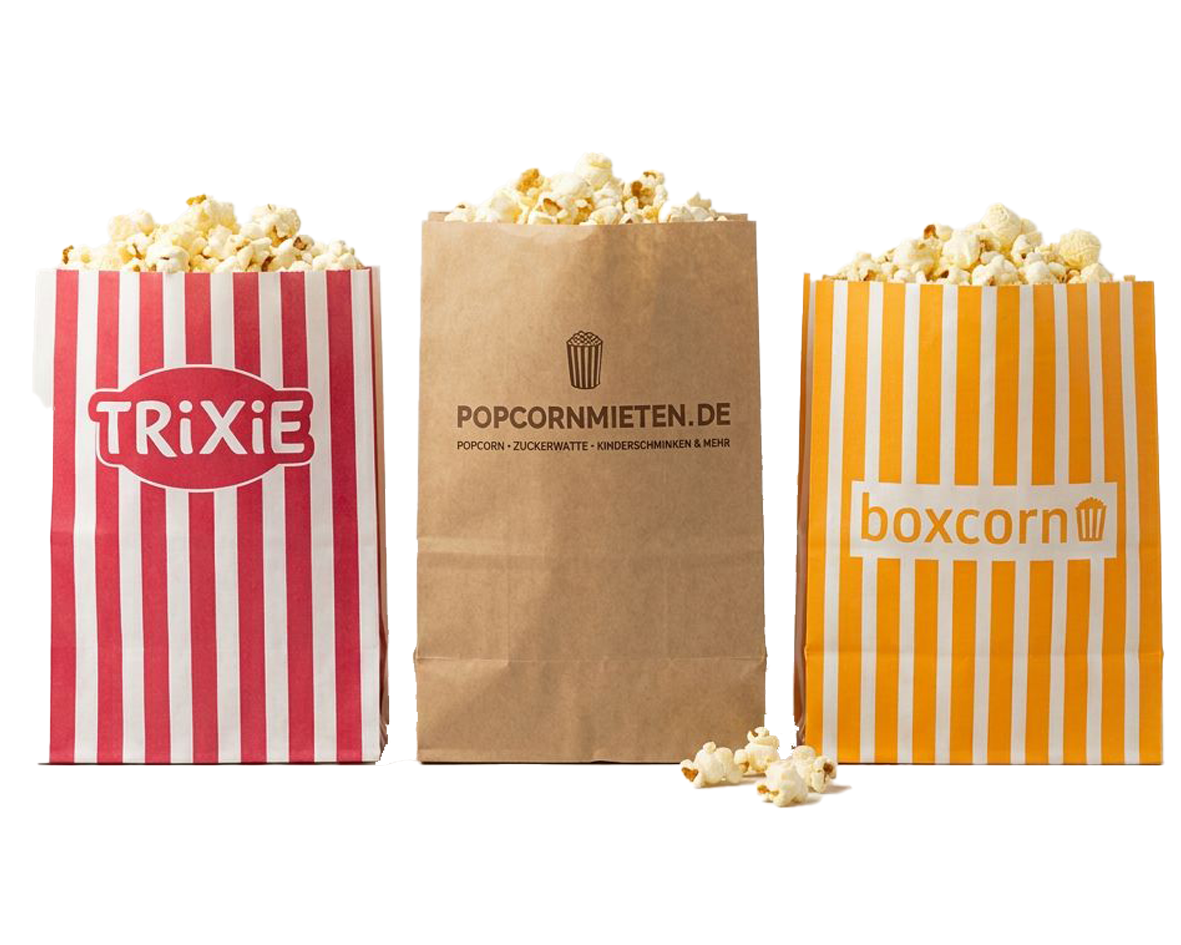 Configurer les sachets à fond plat pour popcorn