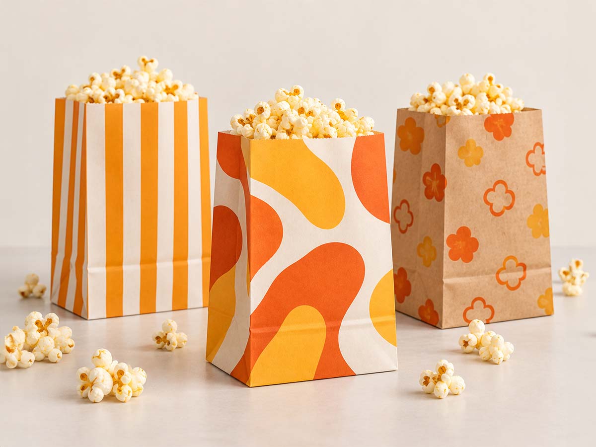 Sachet popcorn à fond bloc 650 ml