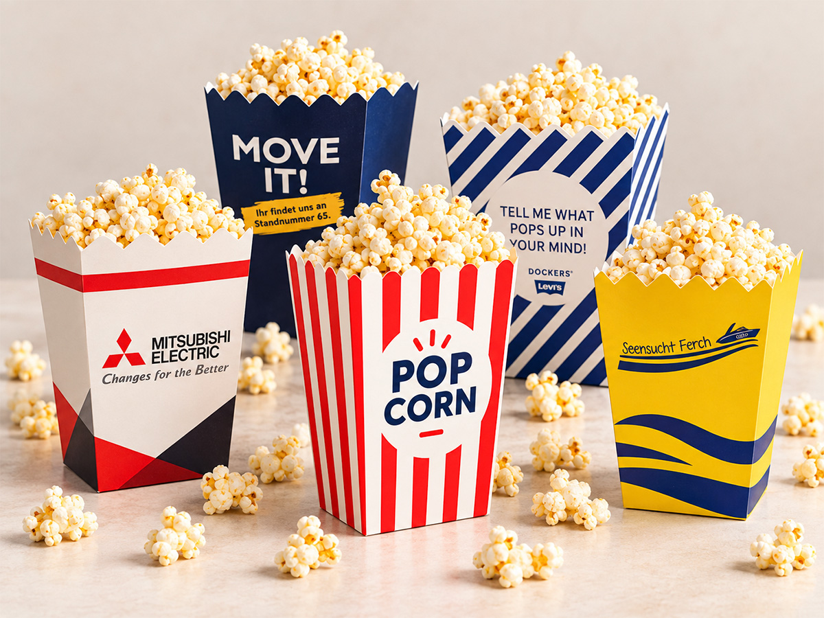 Boîte à popcorn personnalisée avec logo