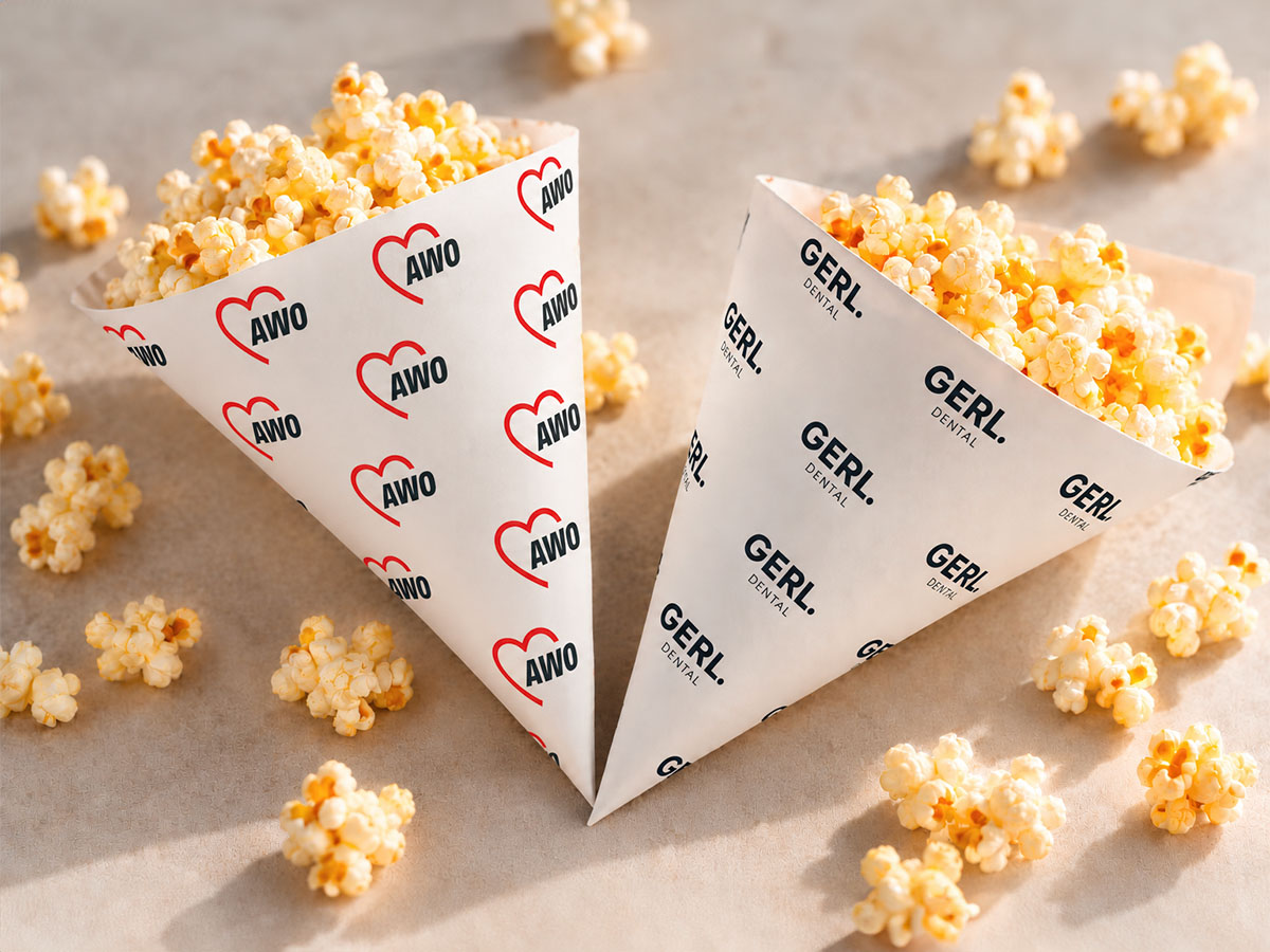 Cornets à popcorn personnalisés avec logo
