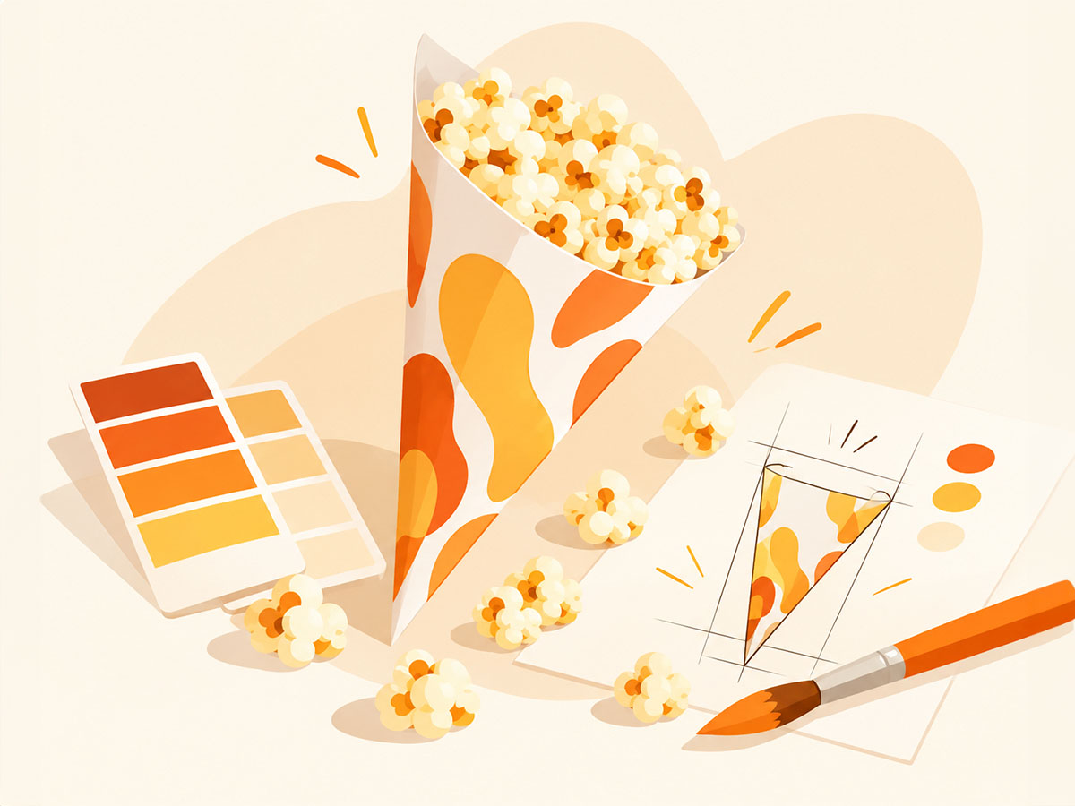 Cornets à popcorn au design personnalisé